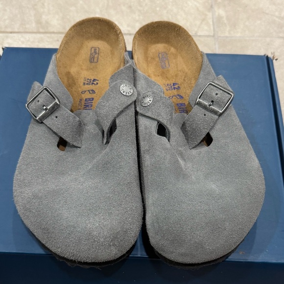 Birkenstock Other - Birkenstock Boston Suede Gray Soft Footbed